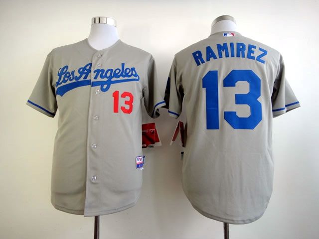 Men Los Angeles Dodgers #13 Ramirez Grey MLB Jerseys1